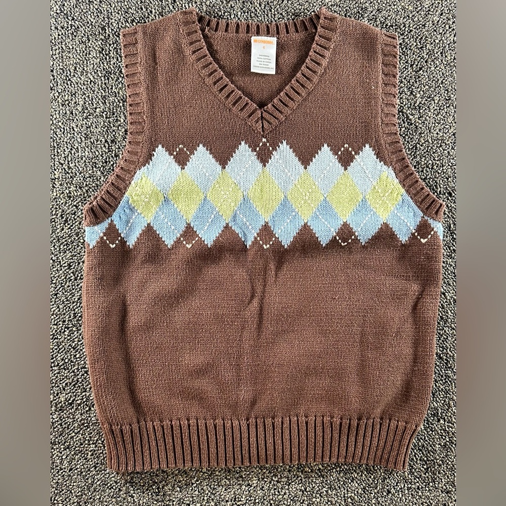 Gymboree Sweater Vest Brown Size 6 Girls youth School outfit